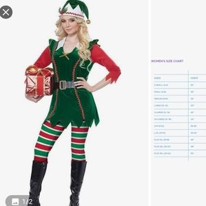 California Costumes Festive Elf Christmas Costume Adult size Medium (8-10)